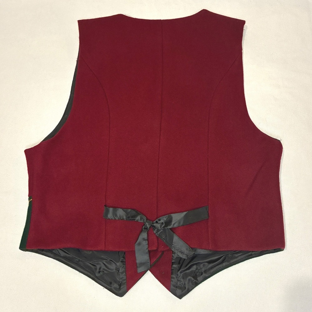 Vtg 90's Lucia Lukken‎ Folk Art Vest Womens Medium Wool Cabin Rustic Americana - Picture 6 of 8